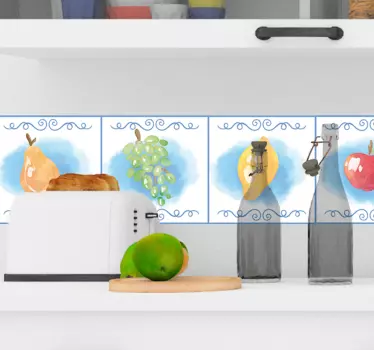 Nálepka ovoce spadající do vody ovoce - TenStickers