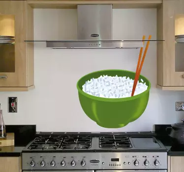 Nálepka rýže hrnec orientální potraviny - TenStickers