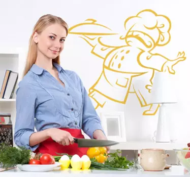 Nálepka šéfkuchaře servírování - TenStickers