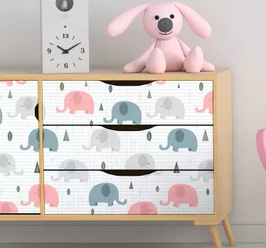 Nálepky nábytek kojeneckých slonů - TenStickers