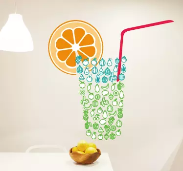 Nástěnné obtisky sklenice ovoce oranžové - TenStickers