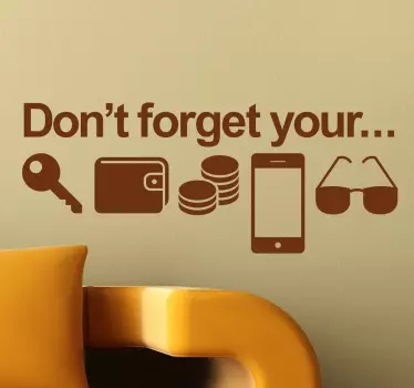 Nezapomeňte na vaši klíčenku dekorace - TenStickers