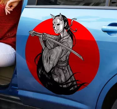 Ninja dívka silueta samolepka na auto - TenStickers