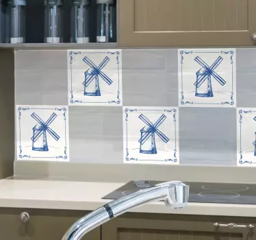 Nizozemský mlýn přenos dlaždic - TenStickers