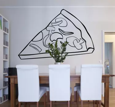 Obrys pizza plátek nálepky - TenStickers