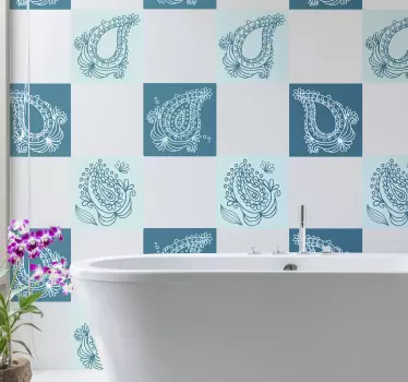 Obtisk obtisku s květinovým vzorem paisley - TenStickers