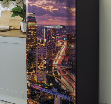 Obtisky lednice panorama los angeles - TenStickers