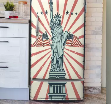 Obtisky lednice socha svobody - TenStickers