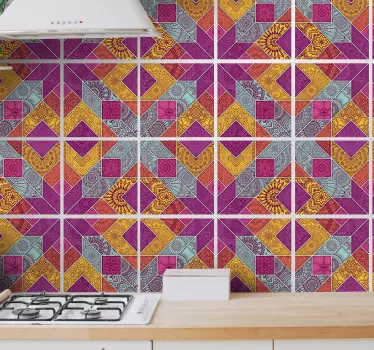 Obtisky obkladů mozaiky paisley - TenStickers