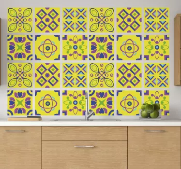 Obtisky psychedelické symetrie obkladů - TenStickers