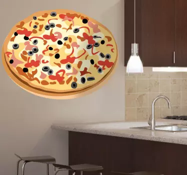 Olivové maso pizza obtisk - TenStickers