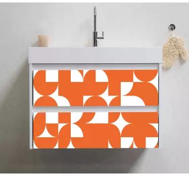 Oranžový kruh geometrické umění obtisky pro nábytek - TenStickers