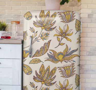 Paisley květina sada lednice zábal obtisk - TenStickers