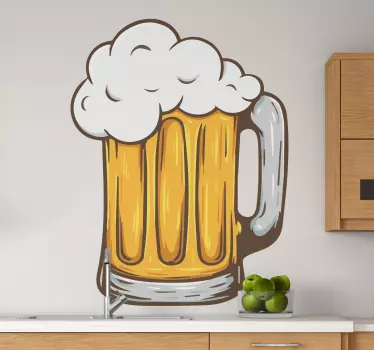 Pivo bubliny sklo nápoj samolepka na zeď - TenStickers