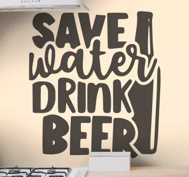 Pivo šetří vodu nápoj samolepka na zeď - TenStickers