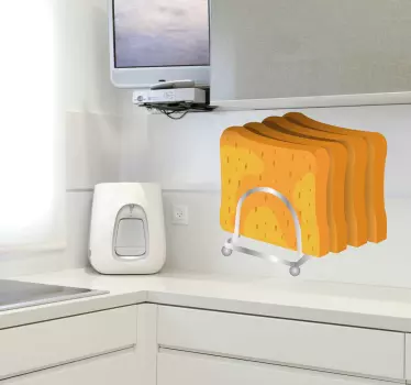 Plátek opečeného chleba nálepka na zeď - TenStickers
