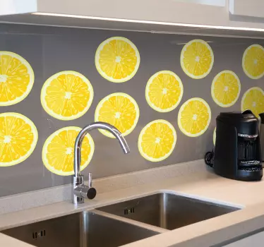 Plátky citronů, samolepka na zeď - TenStickers
