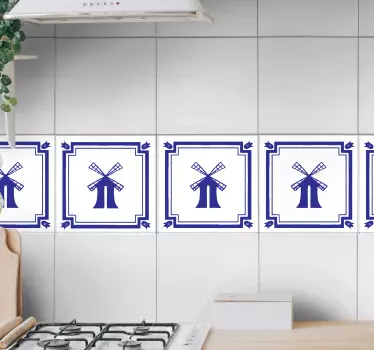 Přenáší modrý vzor dlaždic - TenStickers