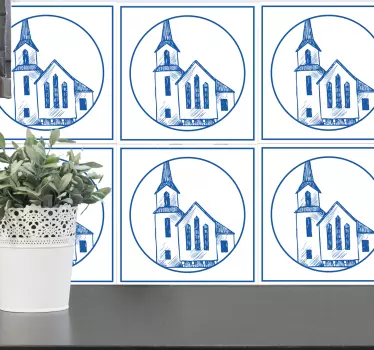 Přenese modrou církevní dlaždici - TenStickers