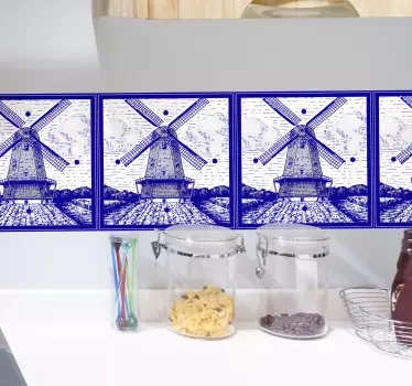 Přenese přenos modré dlaždice - TenStickers