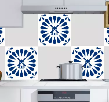 Převádí modré dlaždice - TenStickers