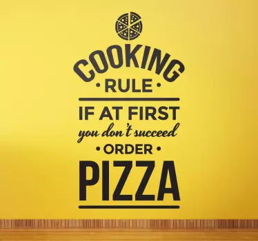 Citovat vaření pravidlo pizza nálepka nástěnná nálepka - TenStickers