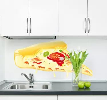 Rajče a sýr pizza plátek nálepky - TenStickers