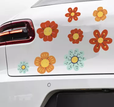Retro květiny Auto nálepka - TenStickers