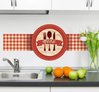 Retro menu logo kuchyně nálepka - TenStickers