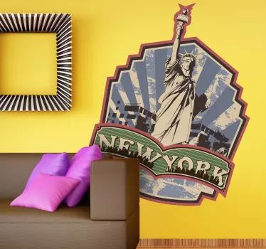 Retro nálepka na zeď new york - TenStickers