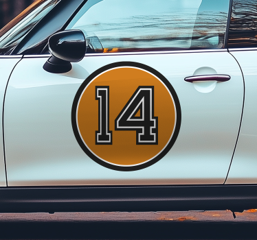 Retro sportovní číslo Auto nálepka - TenStickers
