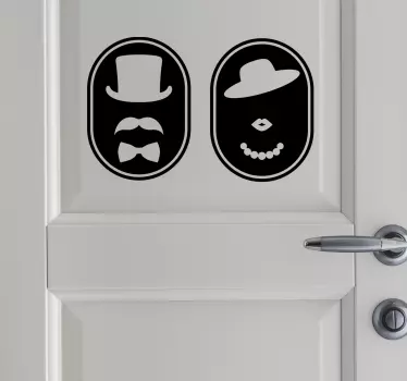 Retro wc skleněné dveře nálepka - TenStickers
