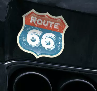 Route 66 retro auto obtisk - TenStickers