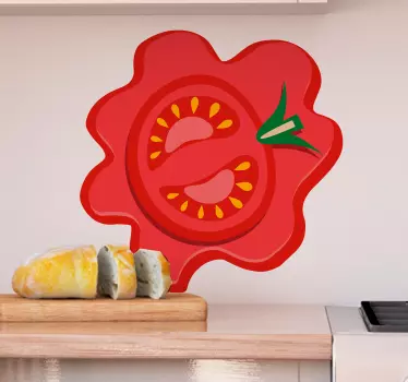 Rozmačkaná nálepka na jídlo z rajčat - TenStickers