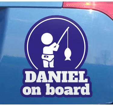 Roztomilý chlapec rybaření dítě v autě nálepku - TenStickers
