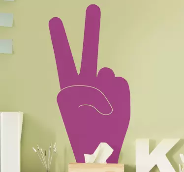 Ruka znamení míru ikona nástěnná samolepka - TenStickers