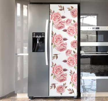 Růžová růže lednice zavinovačka - TenStickers