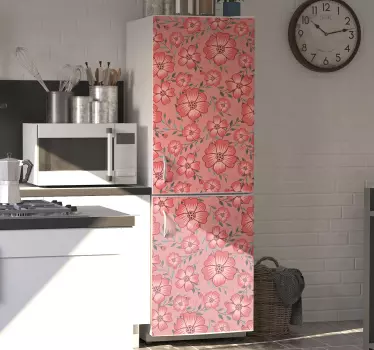 Růžový sedmikráska květ lednice zábal - TenStickers