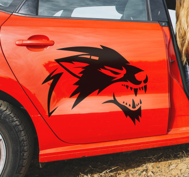 řvoucí vlk samolepka na auto - TenStickers