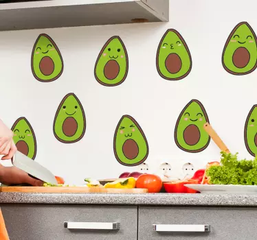 Sada šťastné avokádo ovoce obtisky - TenStickers