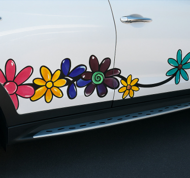Samolepka na auto květinový motiv - TenStickers