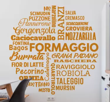 Samolepka na zeď s italským sýrem - TenStickers
