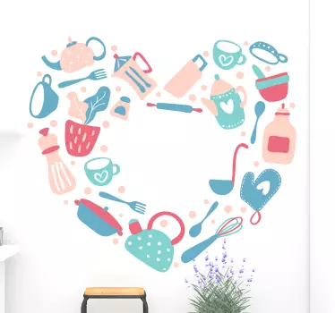 Samolepka na kuchyňské srdce - TenStickers