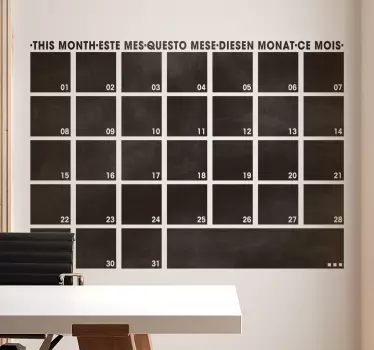 Samolepka tabule měsíční plánovač - TenStickers