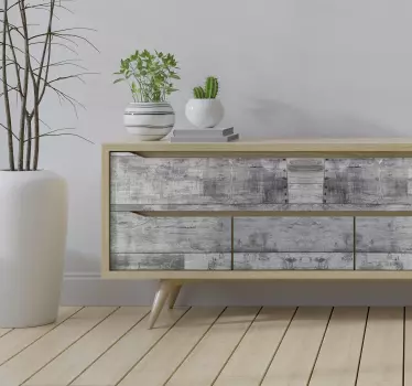 šedý dřevěný nábytek obtisk - TenStickers