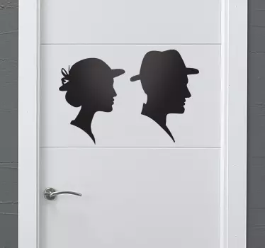 Silueta muž a žena toaletní nálepka - TenStickers