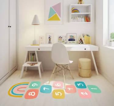Skákací štafle s duhovou barvou Hry nálepka - TenStickers