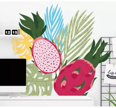 Složení dračí ovoce tropické listy kuchyňské samolepky - TenStickers