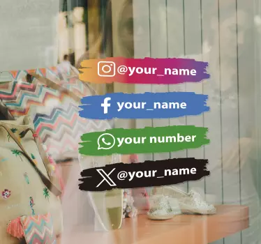 Sociální média ikony osobní znamení nálepka - TenStickers