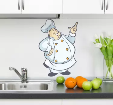 šťastná kuchařská kuchyňská nálepka - TenStickers